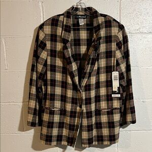 NWT Sag Harbor Plaid Blazer 22W